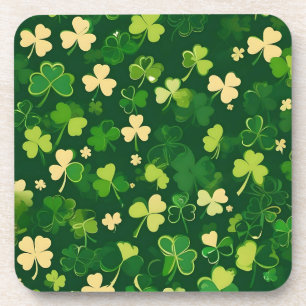 Groene en gele St. Patrick's Day Shamrock Bier Onderzetter