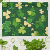 Groene en gele St. Patrick's Day Shamrock Theedoek (Gevouwen)