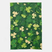 Groene en gele St. Patrick's Day Shamrock Theedoek (Verticaal)