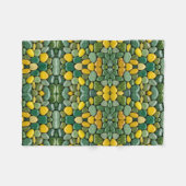 Groene en Gele Stenen Dekbed Fleece Deken (Voorkant (Horizontaal))