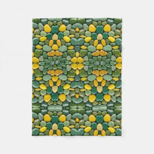 Groene en Gele Stenen Dekbed Fleece Deken