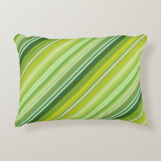 Groene en gele strepen accent kussen (Voorkant)