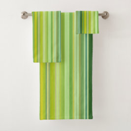 Groene en gele strepen bad handdoek