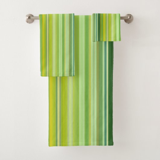 Groene en gele strepen bad handdoek (Insitu)