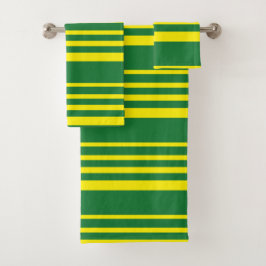 Groene en gele strepen bad handdoek