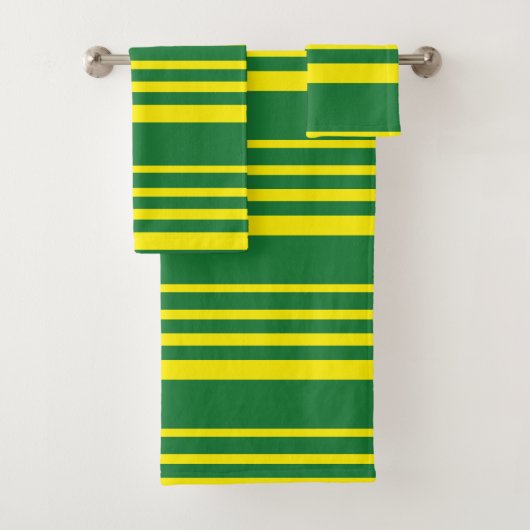 Groene en gele strepen bad handdoek (Insitu)