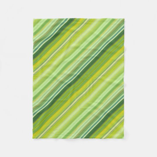 Groene en gele strepen fleece deken (Voorkant)