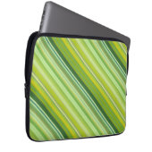 Groene en gele strepen laptop sleeve (Voorkant Rechts)