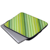 Groene en gele strepen laptop sleeve (Voorkant onderkant)
