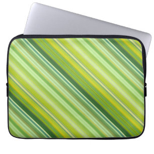 Groene en gele strepen laptop sleeve