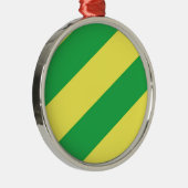 Groene en gele strepen metalen ornament (Rechts)