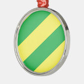 Groene en gele strepen metalen ornament (Links)