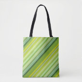 Groene en gele strepen tote bag (Voorkant)