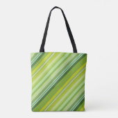 Groene en gele strepen tote bag (Achterkant)