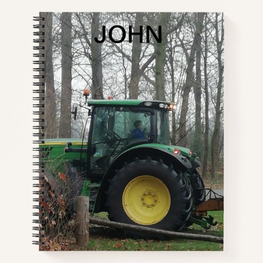 Groene en gele tractor. notitieboek (Voorkant)