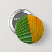 Groene en gele ventilatorbladeren ronde button 5,7 cm (Voorkant /achterkant)