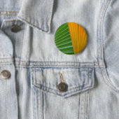 Groene en gele ventilatorbladeren ronde button 5,7 cm (In situ)