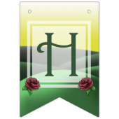 Groene en gele verjaardag vlaggetjes (Tweede vlag)