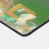 Groene en gele vierkanten geometrische bureaumat (Hoek)