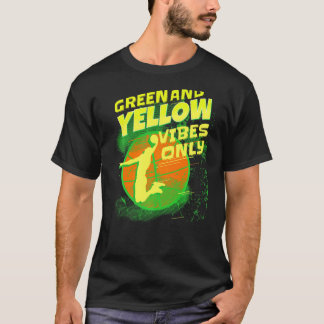 Groene en gele virussen alleen op de middelbare sc t-shirt