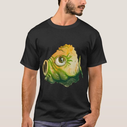 Groene en Gele Vis Biggetje T-shirt (Voorkant)