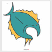 Groene en Gele Vis Sticker (Vel)