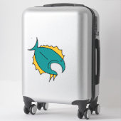 Groene en Gele Vis Sticker (Koffer)