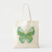 Groene en gele vlinder tote bag (Voorkant)