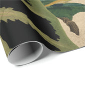  groene en gele vogels cadeaupapier (Rol Hoek)