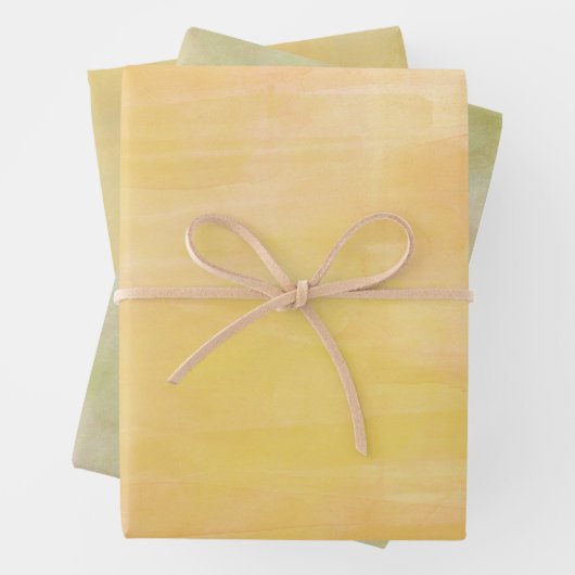 Groene en gele Waterverf Inpakpapier Vel (In situ)