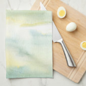 Groene en gele Waterverf Schilderkeuken Theedoek (Quarter Fold)