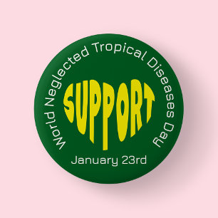 Groene En Gele Wereld Verwaarloosde Tropische Ziek Ronde Button 5,7 Cm