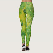 Groene en gele wervelingen Leggings (Achterkant)