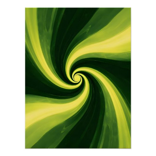 Groene en gele wervelingen perfect poster (Voorkant)