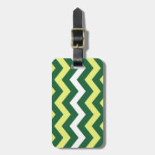 Groene en gele zigags bagagelabel (Voorkant verticaal)