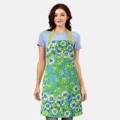 Groene en gele zomer schort (Gedragen)