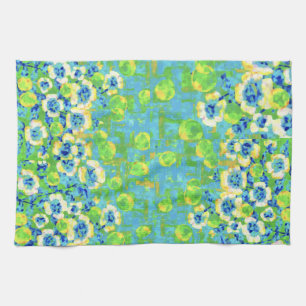 Groene en gele zomerkeukenhanddoek theedoek