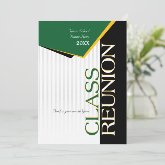 , groene en Gold Class Reunion Kaart (Staand voorkant)