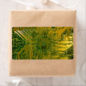 Groene en Gold Electronic Computer Circuit Board Etiket (Insitu)