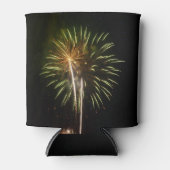 Groene en Gold Fireworks Holiday Celebration Blikjeskoeler (Voorkant)