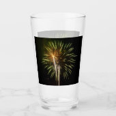 Groene en Gold Fireworks Holiday Celebration Glas (Voorkant)