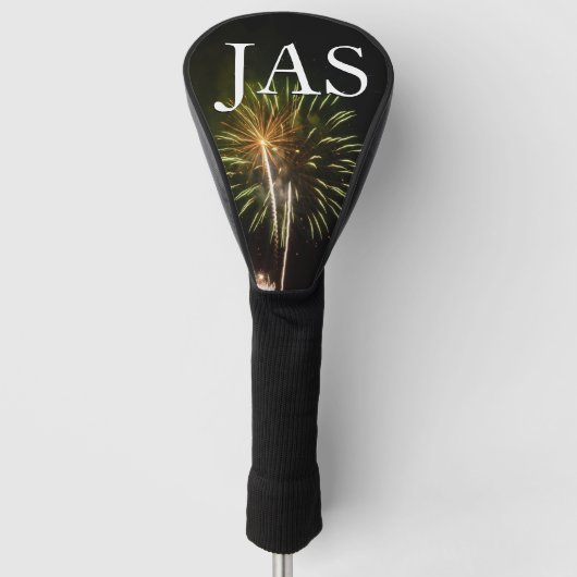 Groene en Gold Fireworks Holiday Celebration Golfheadcover (Voorkant)