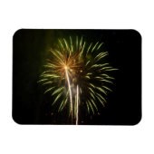 Groene en Gold Fireworks Holiday Celebration Magneet (Horizontaal)