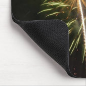 Groene en Gold Fireworks Holiday Celebration Muismat (Hoek)