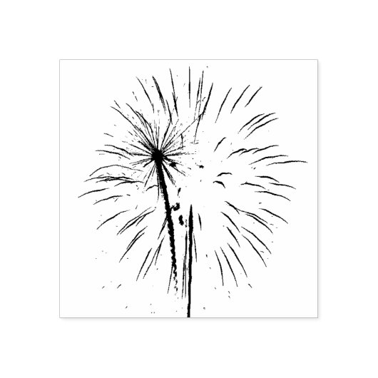 Groene en Gold Fireworks Holiday Celebration Rubberstempel (Afrduk)