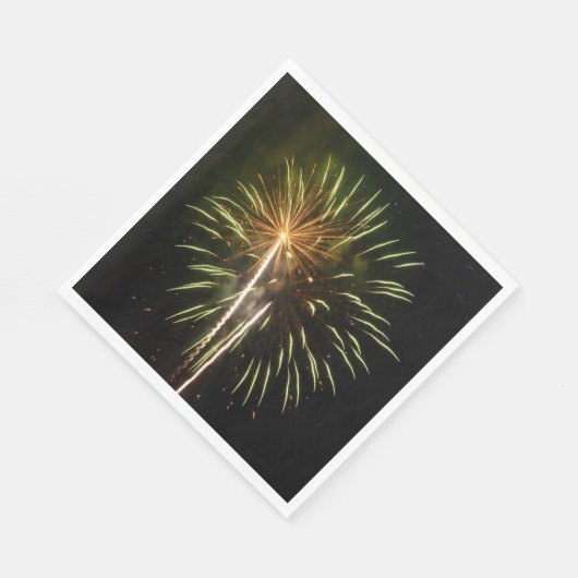 Groene en Gold Fireworks Holiday Celebration Servetten (Hoek)