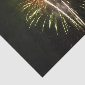 Groene en Gold Fireworks Holiday Celebration Tissuepapier (Detail)