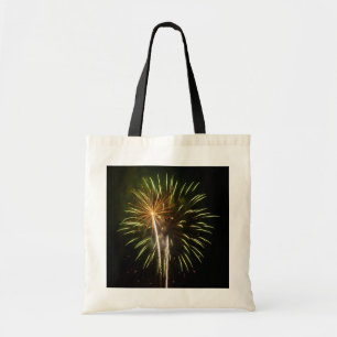 Groene en Gold Fireworks Holiday Celebration Tote Bag