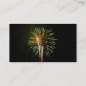 Groene en Gold Fireworks Holiday Celebration Visitekaartje (Achterkant)
