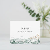 Groene en Gold Mountain Song Aanvraag RSVP Briefka Briefkaart (Staand voorkant)